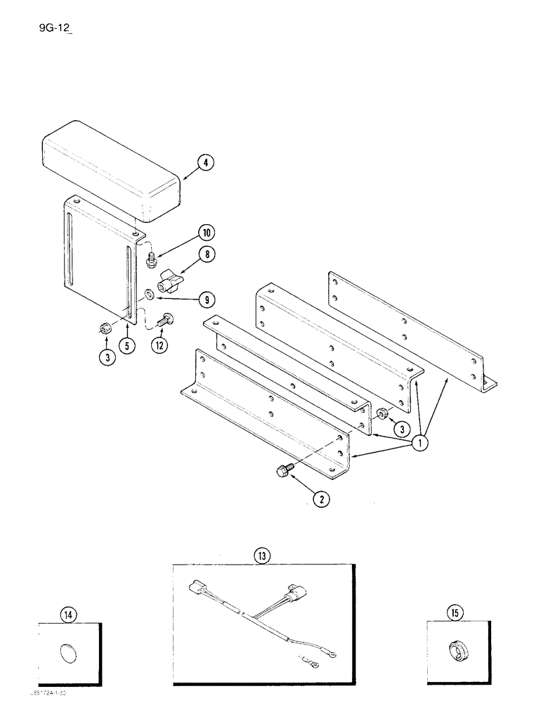 Схема запчастей Case IH 1680 - (9G-12) - OPERATORS SEAT MOUNTING, PRIOR TO P.I.N. JJC0047296 (10) - CAB & AIR CONDITIONING