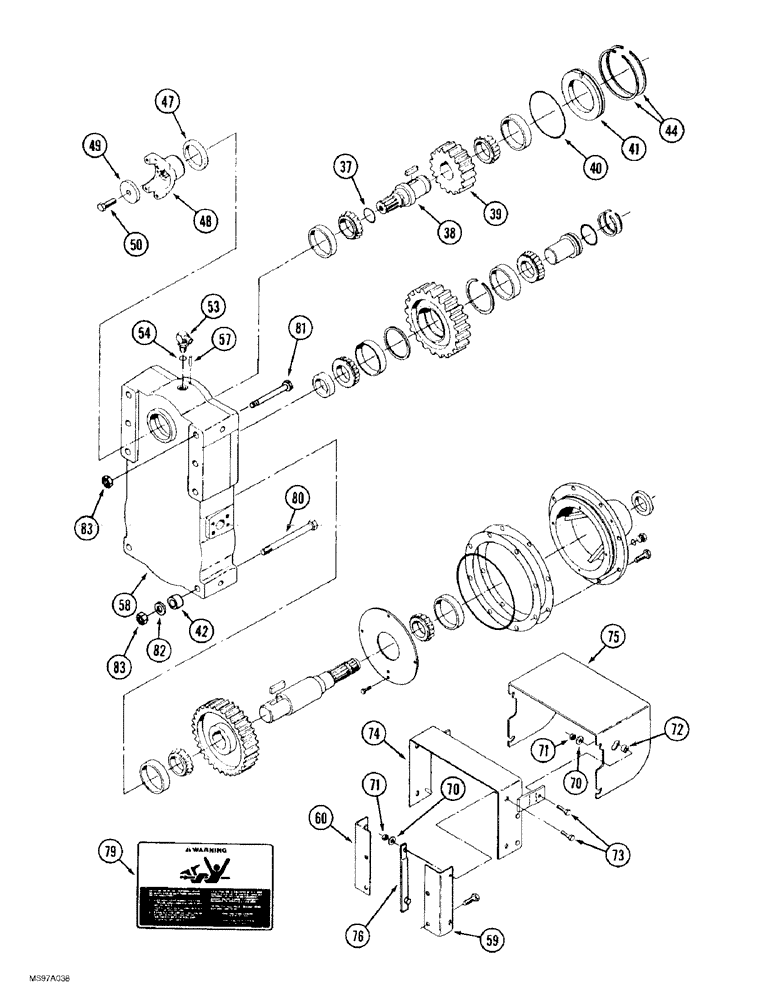 Схема запчастей Case IH 9370 QUADTRAC - (6-066) - PTO TRANSFER CASE ASSEMBLY (CONTD) (06) - POWER TRAIN