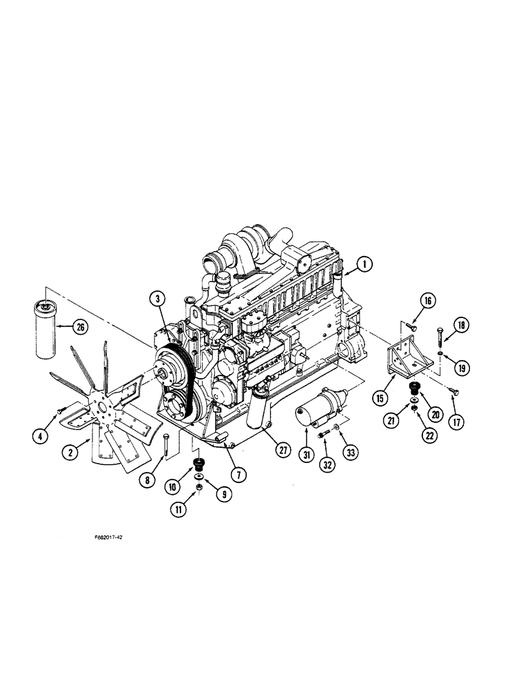 Схема запчастей Case IH STEIGER - (2-66) - ENGINE MOUNTING, 3406 ENGINE (02) - ENGINE