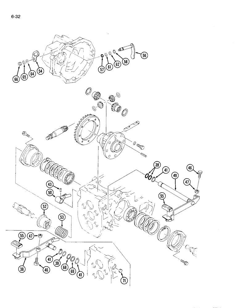 Схема запчастей Case IH 1120 - (6-32) - DIFFERENTIAL AND FINAL DRIVE (06) - POWER TRAIN