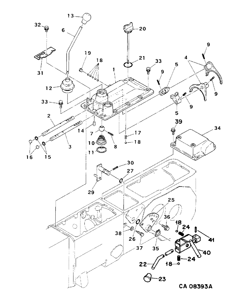 Схема запчастей Case IH 244 - (07-37) - DRIVE TRAIN, RANGE AND SHIFT CONTROLS, CONSTANT MESH GEAR TRANSMISSIONS, 244 AND 254 (04) - Drive Train