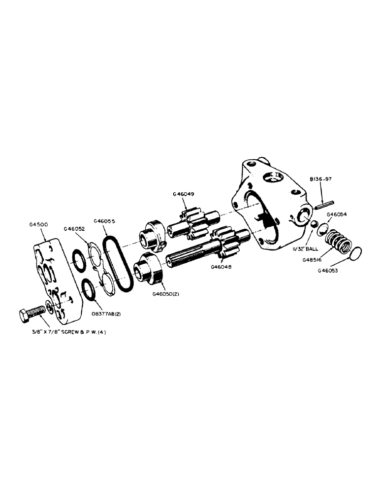 Схема запчастей Case IH 300B-SERIES - (161) - PARTS FOR G13100 HYDRAULIC PUMP - 300B SERIES (08) - HYDRAULICS