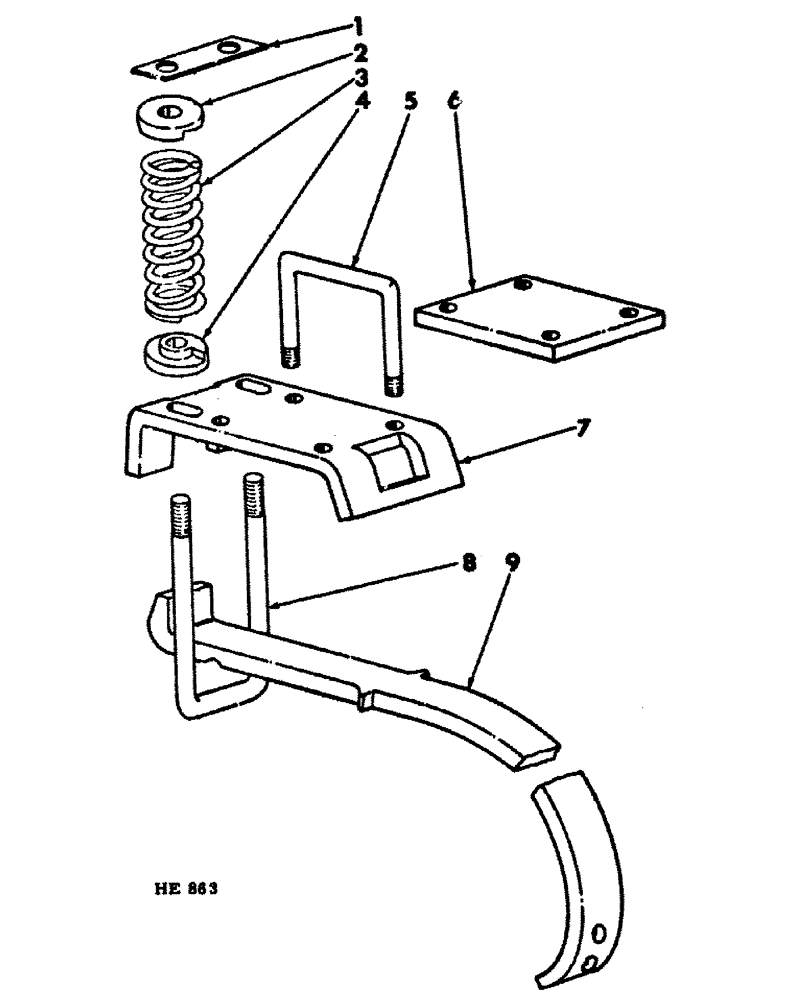 Схема запчастей Case IH 55 - (07-13) - CUSHION CLAMP & SHANK 