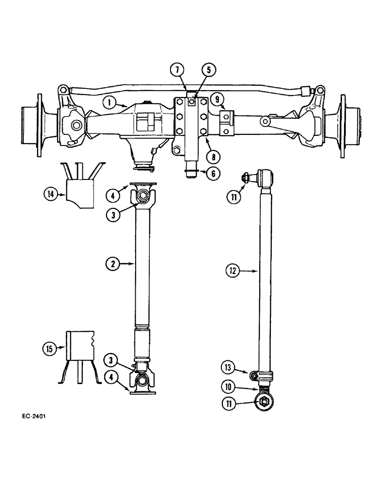 Схема запчастей Case IH 733 - (6-396) - FRONT AXLE - 4 WHEEL DRIVE (06) - POWER TRAIN