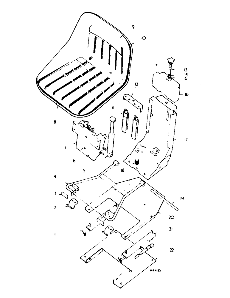 Схема запчастей Case IH 354 - (6-33) - ATTACHMENTS, BOSTROM SUSPENSION SEAT Attachments