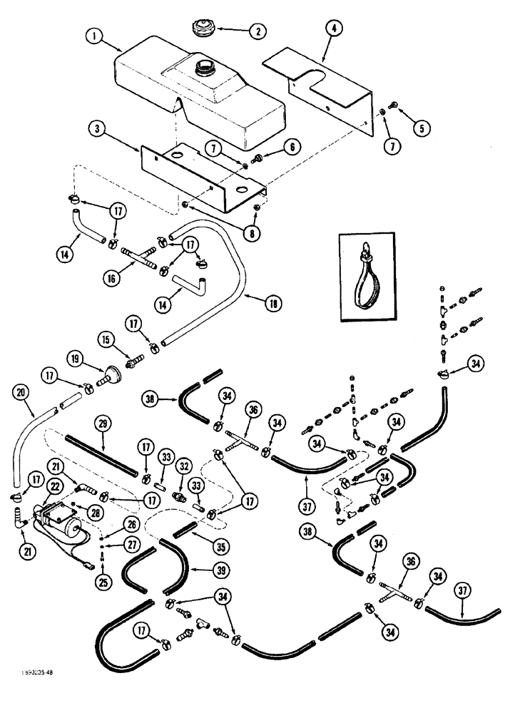 Схема запчастей Case IH 1844 - (9A-140) - DRUM CHAIN OILER (14) - WATER SYSTEM