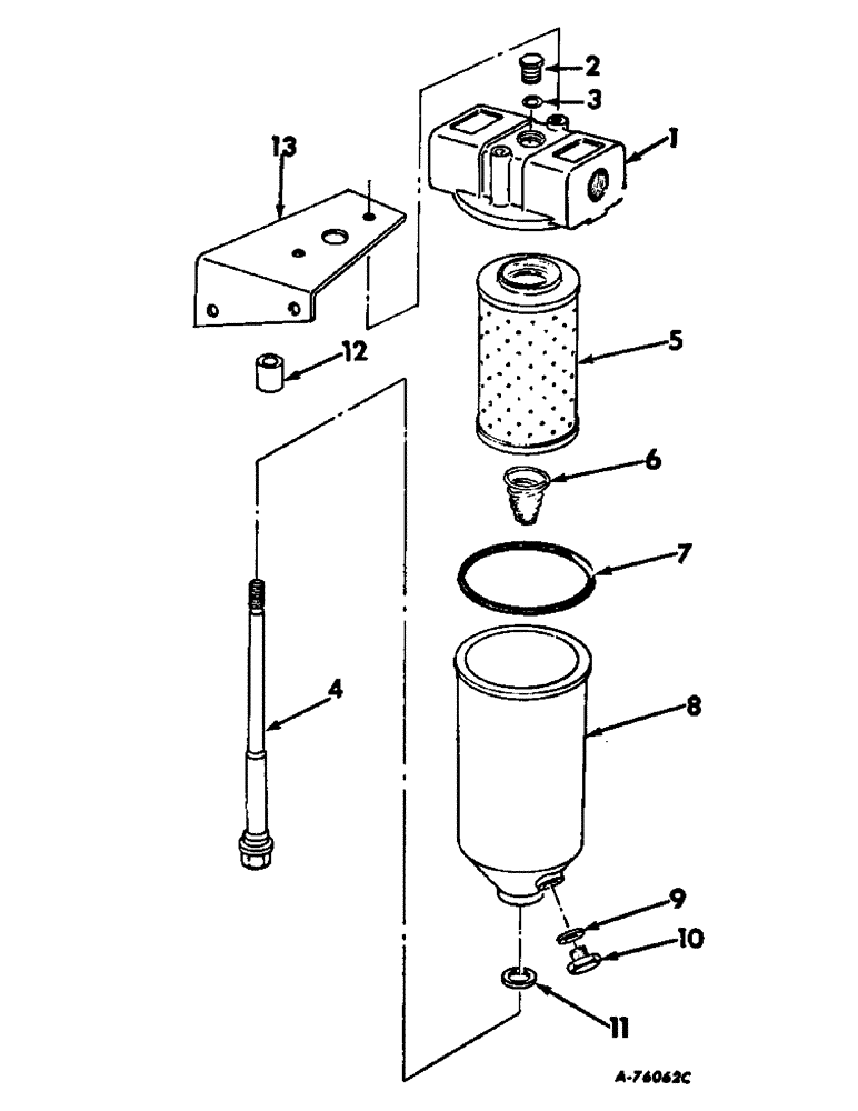 Схема запчастей Case IH 403 - (172) - OIL FILTER FOR HYDROSTATIC GROUND DRIVE (35) - HYDRAULIC SYSTEMS