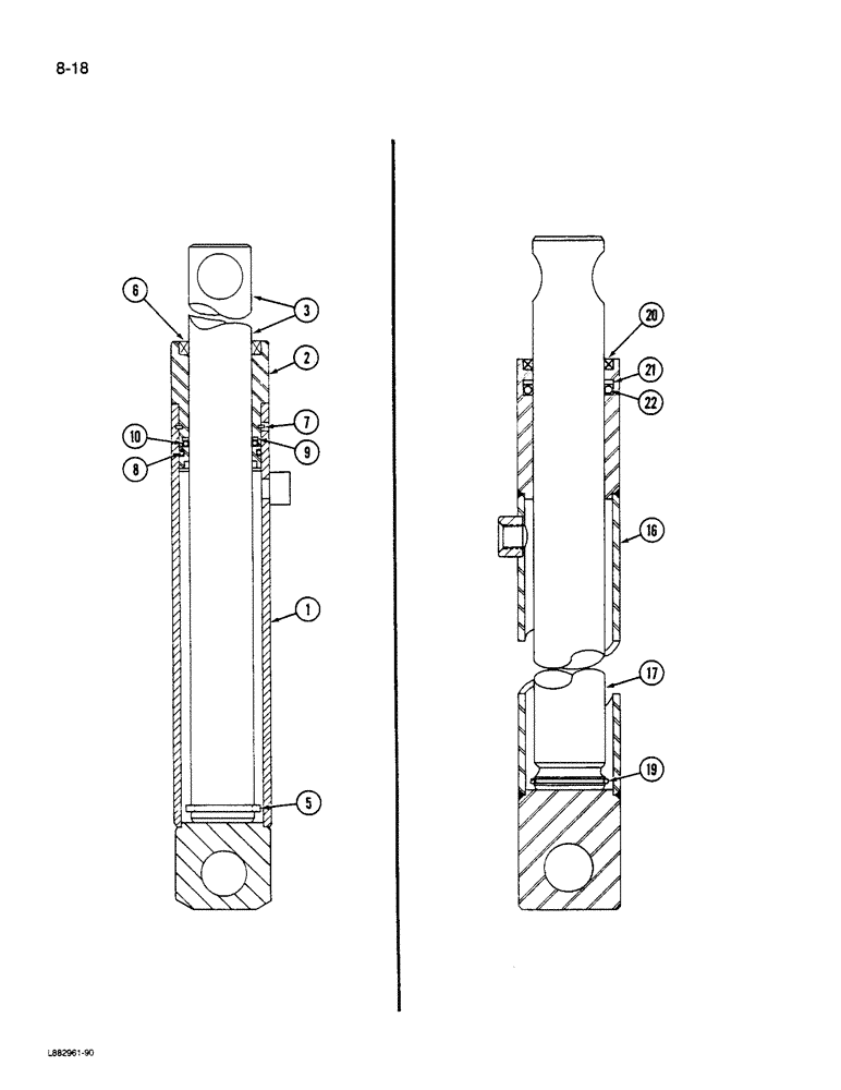 Схема запчастей Case IH 1590 - (8-18) - HEADER LIFT HYDRAULIC CYLINDER (07) - HYDRAULICS