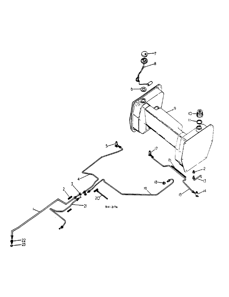 Схема запчастей Case IH 684 - (12-014) - FUEL TANK SUPPORTS AND PIPING Power