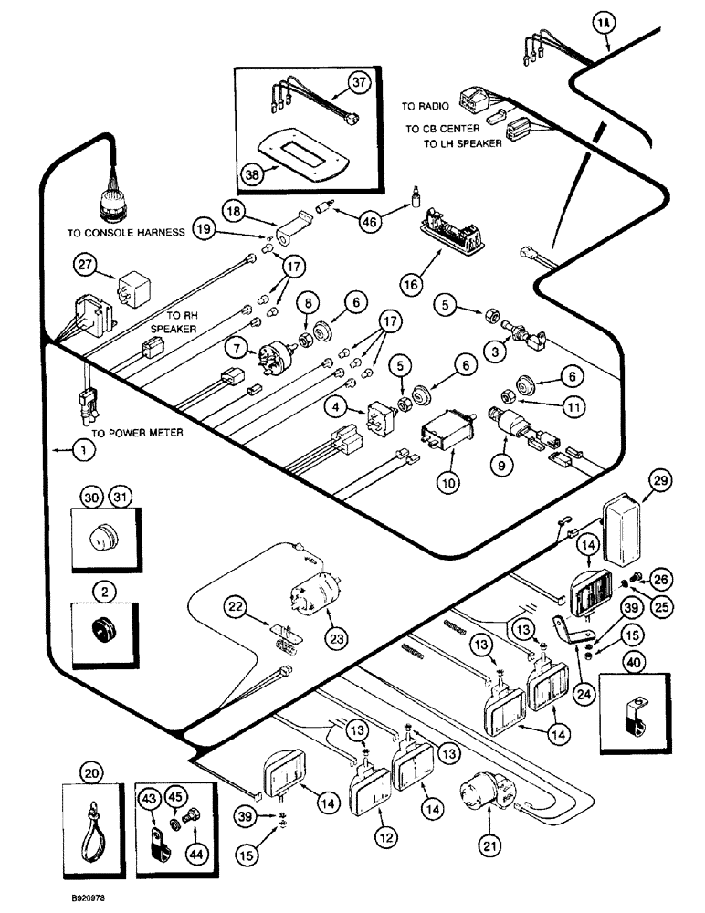 Схема запчастей Case IH 2055 - (4-02) - CAB ROOF HARNESS (06) - ELECTRICAL SYSTEMS