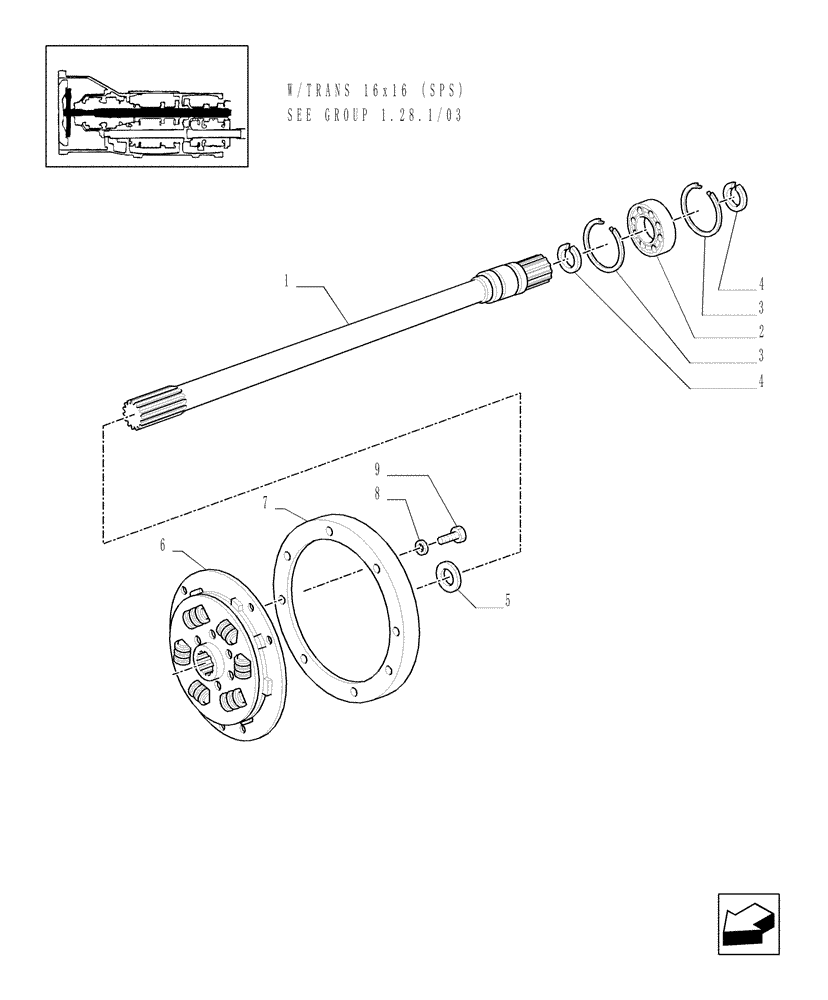 Схема запчастей Case IH MXU125 - (1.25.3[02]) - CLUTCH, P.T.O. (03) - TRANSMISSION