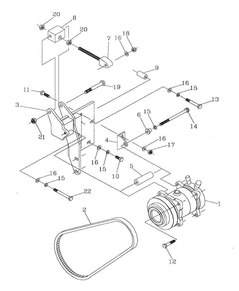 Схема запчастей Case IH 7700 - (A13[06]) - AIR CONDITIONER COMPRESSOR/ MOUNT/ BELT {M11} Mainframe & Functioning Components