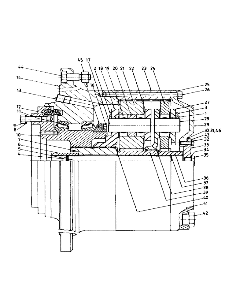 Схема запчастей Case IH 7700 - (A09-03) - EPICYCLIC HUB, 7700, SERIES 60 39:1 Mainframe & Functioning Components