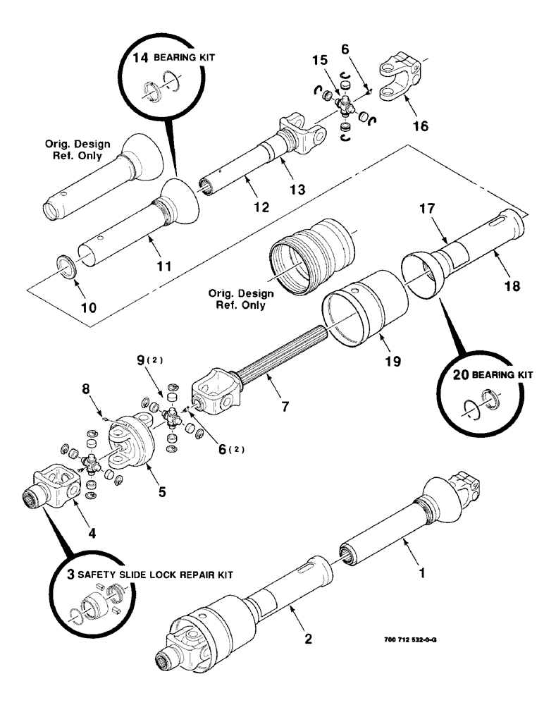 Схема запчастей Case IH 8309 - (2-04) - DRIVELINE ASSEMBLY, WEASLER - 540 RPM (31) - IMPLEMENT POWER TAKE OFF