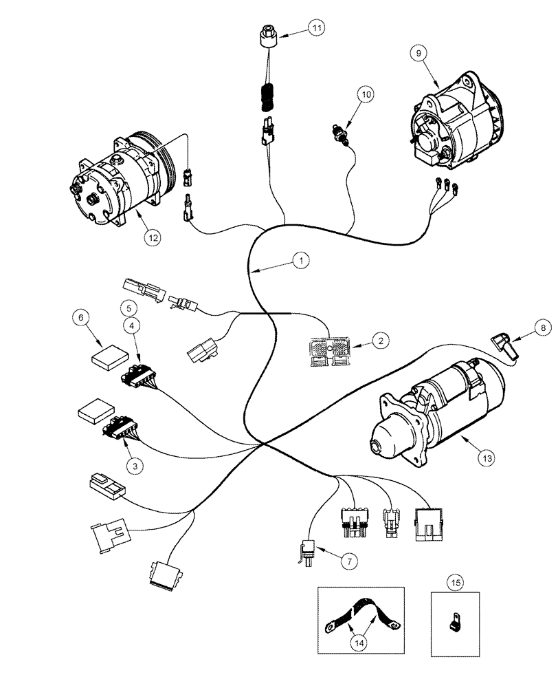 Схема запчастей Case IH CPX610 - (04-01) - HARNESS, ENGINE (06) - ELECTRICAL SYSTEMS