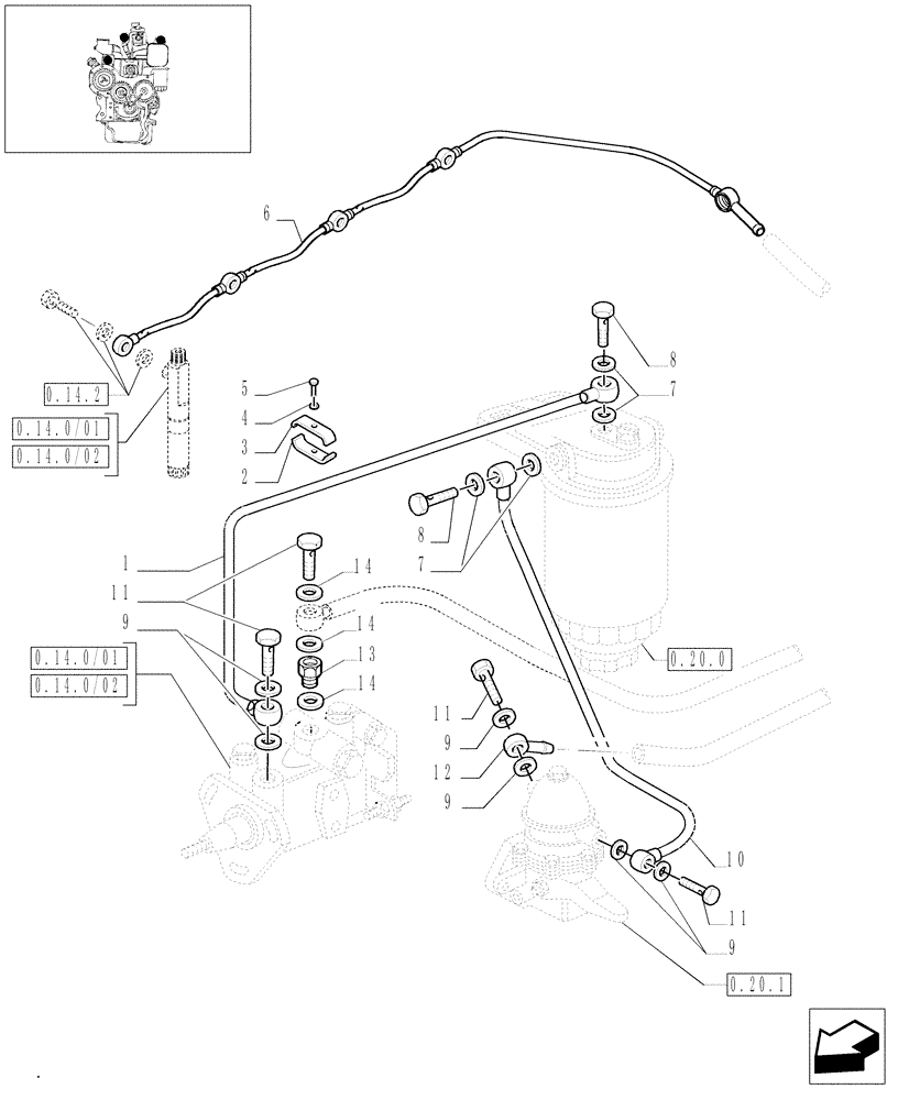 Схема запчастей Case IH JX90 - (0.20.3/02) - FUEL SYSTEM (01) - ENGINE