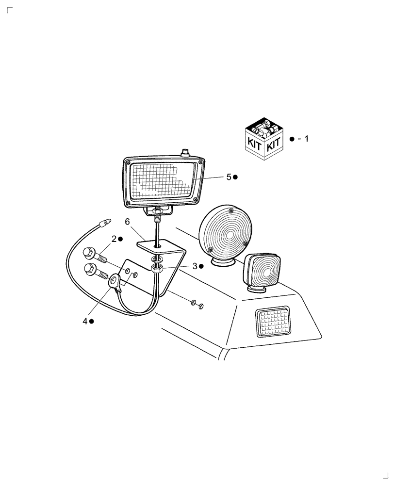 Схема запчастей Case IH DX34 - (06.11) - REAR WORKLIGHT - FENDER MOUNTED (06) - ELECTRICAL SYSTEMS