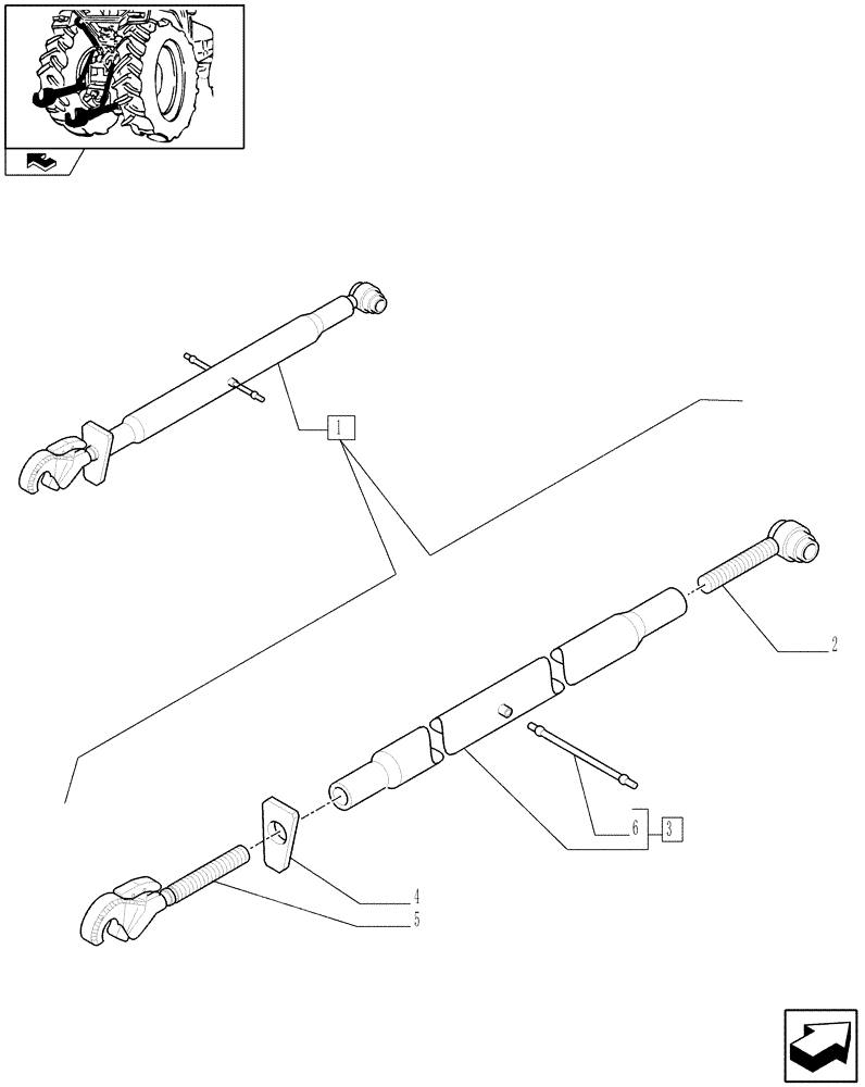 Схема запчастей Case IH FARMALL 60 - (1.89.6/06A) - THREE POINT HITCH WITH QUICK ATTACH ENDS - THIRD-LINK SPRAG - BREAKDOWN (09) - IMPLEMENT LIFT