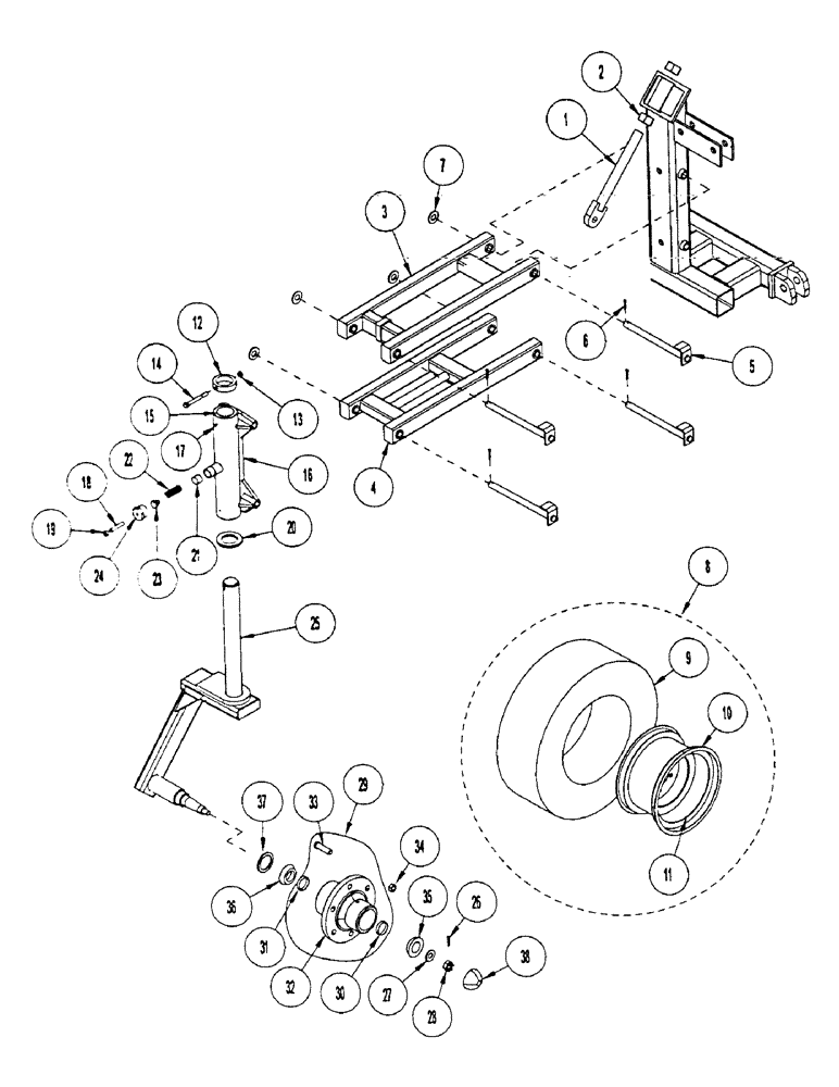 Схема запчастей Case IH CONCORD - (B24) - SINGLE CASTER, DISCONTINUED 