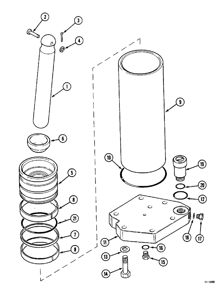 Схема запчастей Case IH 5150 - (8-112) - HITCH CYLINDER ASSEMBLY (08) - HYDRAULICS