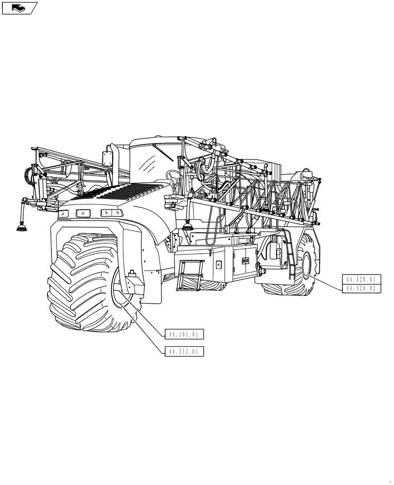 Схема запчастей Case IH TITAN 3030 - (00.000.44) - PICTORIAL INDEX - WHEELS (00) - GENERAL & PICTORIAL INDEX