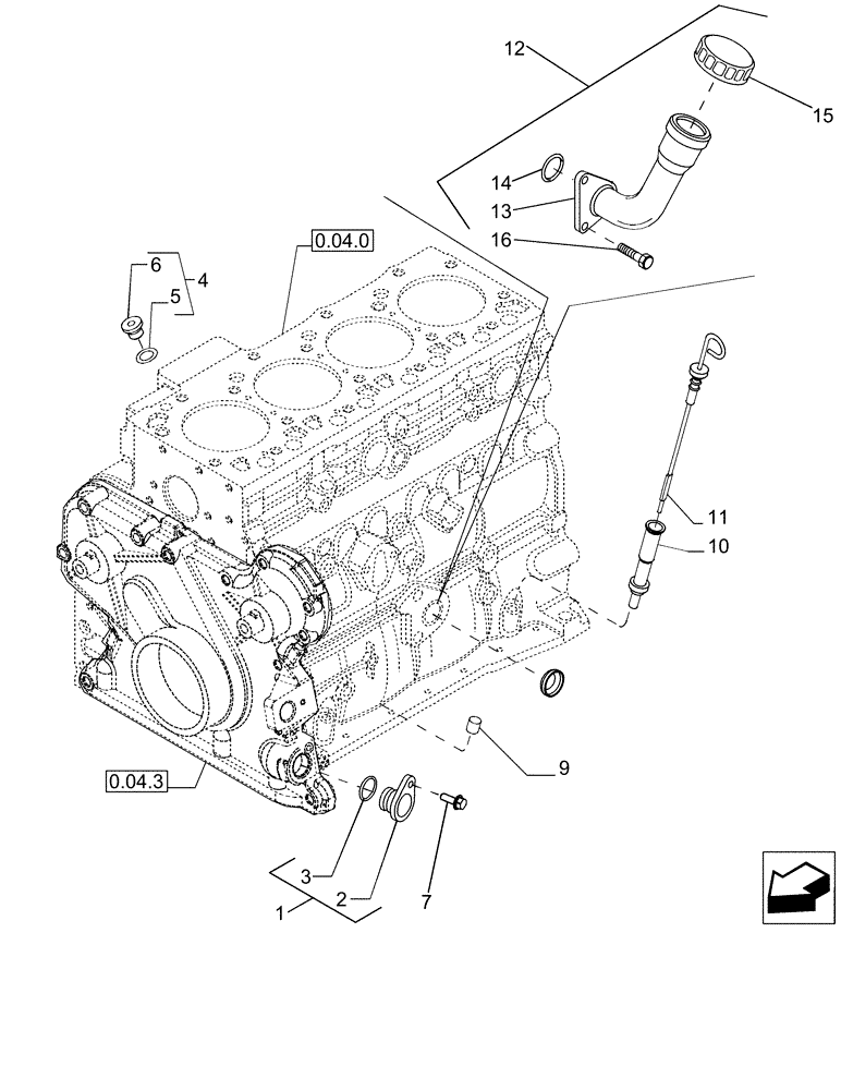 Схема запчастей Case IH P85 - (0.27.0[01]) - ENGINE OIL DIPSTICK (02) - ENGINE