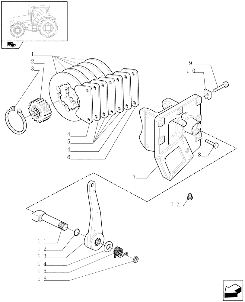 Схема запчастей Case IH PUMA 115 - (1.65.5) - PARKING BRAKE (05) - REAR AXLE