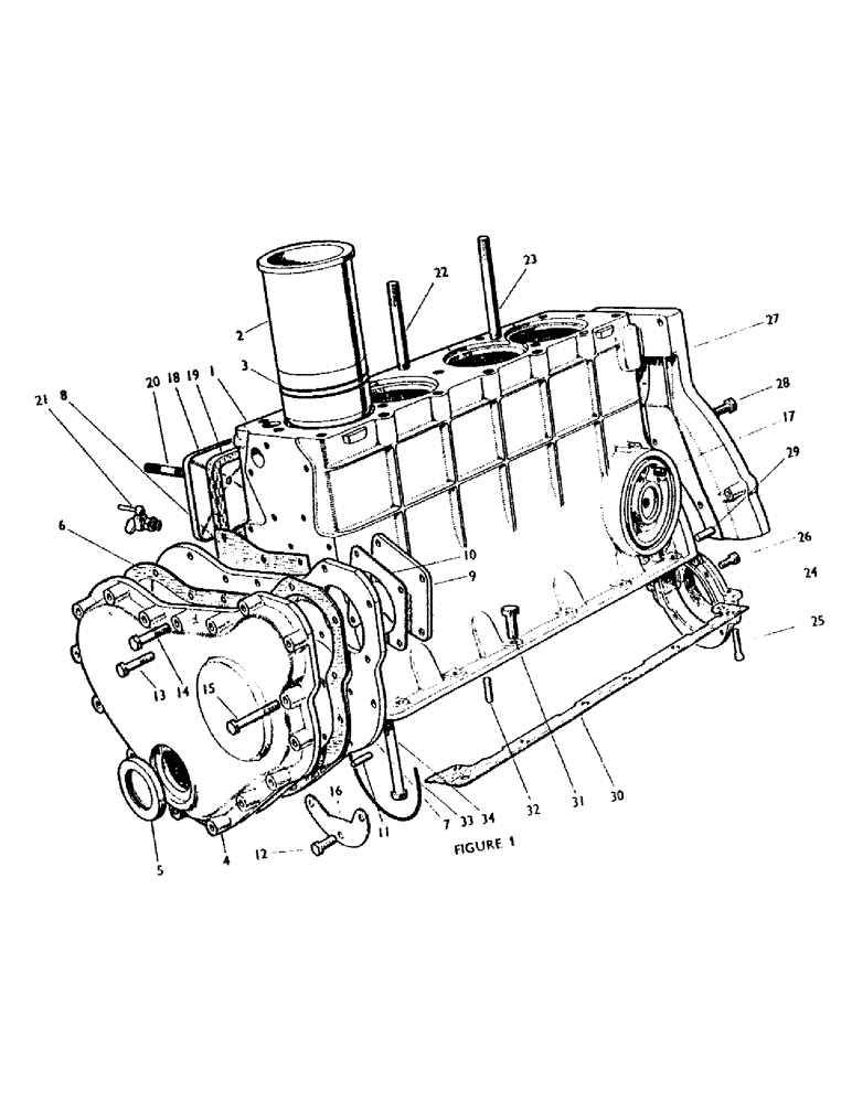 Схема запчастей Case IH 990A - (04) - CYLINDER BLOCK, SLEEVES AND COVERS (01) - ENGINE