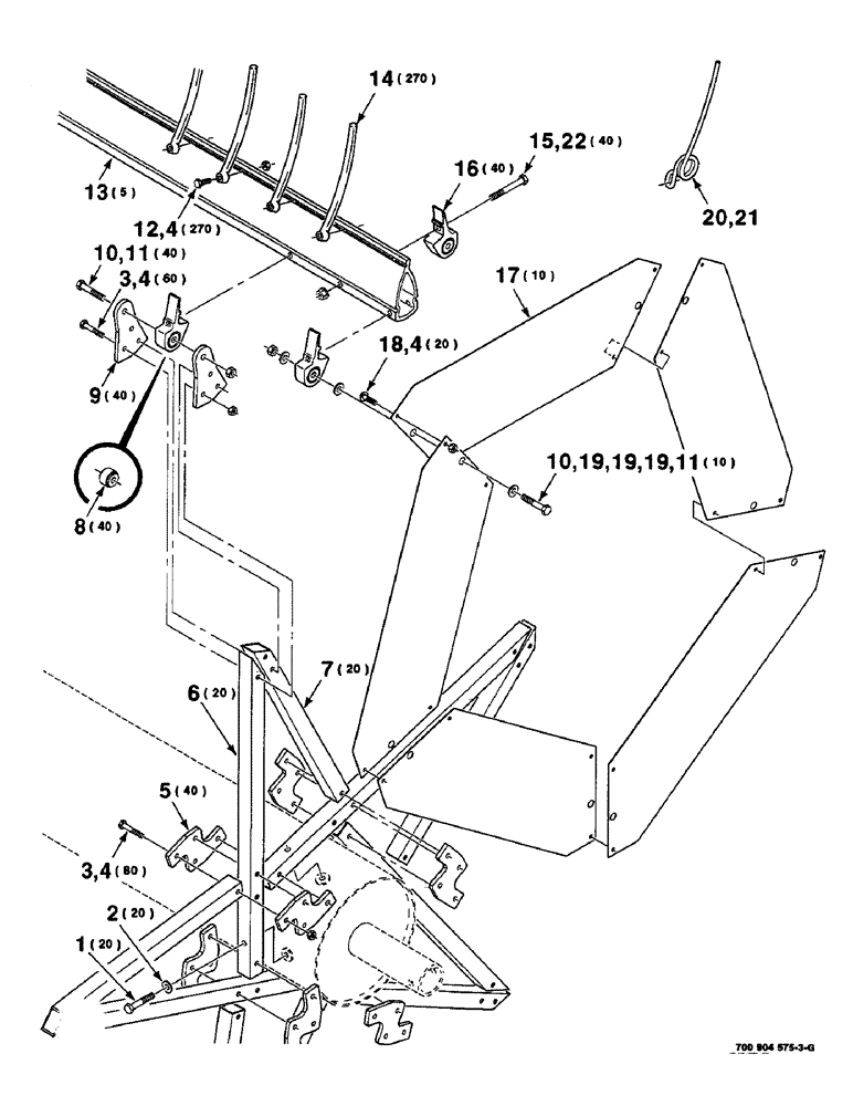 Схема запчастей Case IH 8830 - (9-148) - PICKUP REEL KIT, 18, UNIVERSAL HARVESTER S/N 224700 AND LATER, TO BE ORDEREDTHRU WHOLEGOODS ONLY (58) - ATTACHMENTS/HEADERS