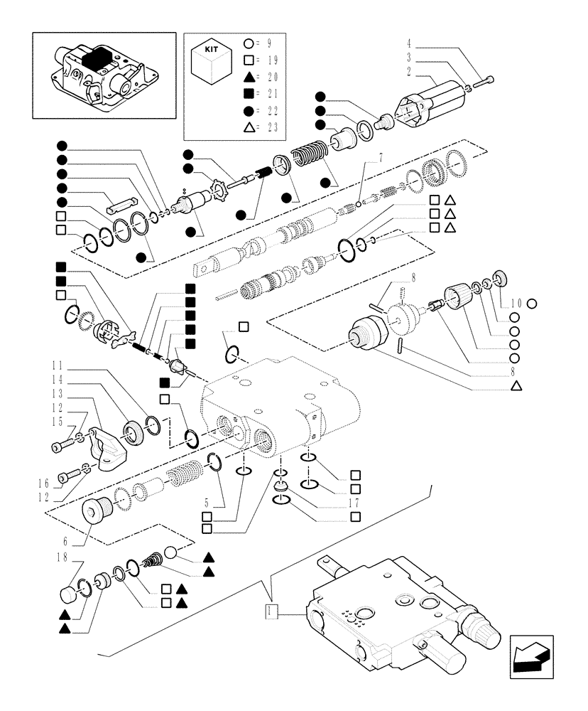 Схема запчастей Case IH MXU115 - (1.82.7/ B[01]) - VALVE CONTROL BREAKDOWN - C5029 (07) - HYDRAULIC SYSTEM