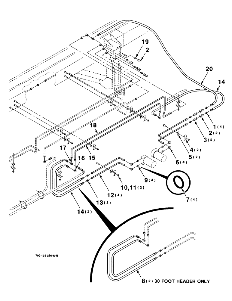 Схема запчастей Case IH 8820 - (8-02) - HYDRAULICS ASSEMBLY, DRAPER DRIVE, ALL HEADER LENGTHS (08) - HYDRAULICS