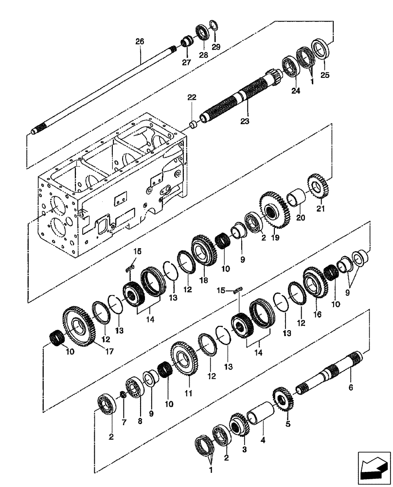 Схема запчастей Case IH FARMALL 55 - (03.04.01) - FRONT TRANSMISSION GEARS - SSS (03) - TRANSMISSION