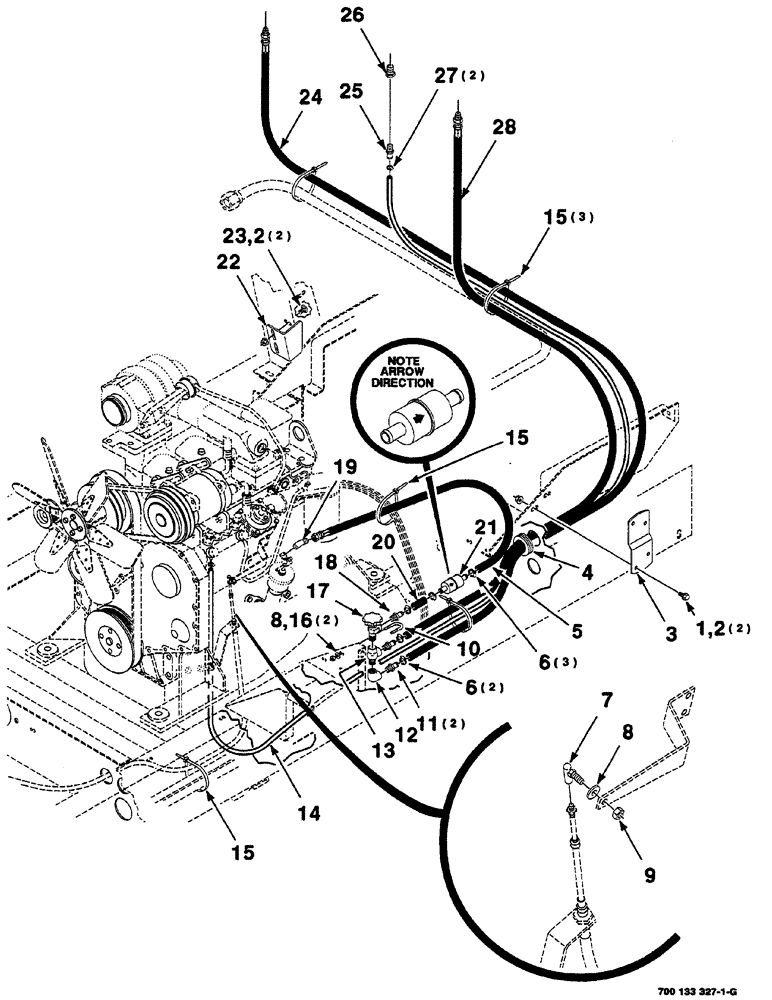 Схема запчастей Case IH 8870 - (03-04) - FUEL LINE ASSEMBLIES (10) - ENGINE