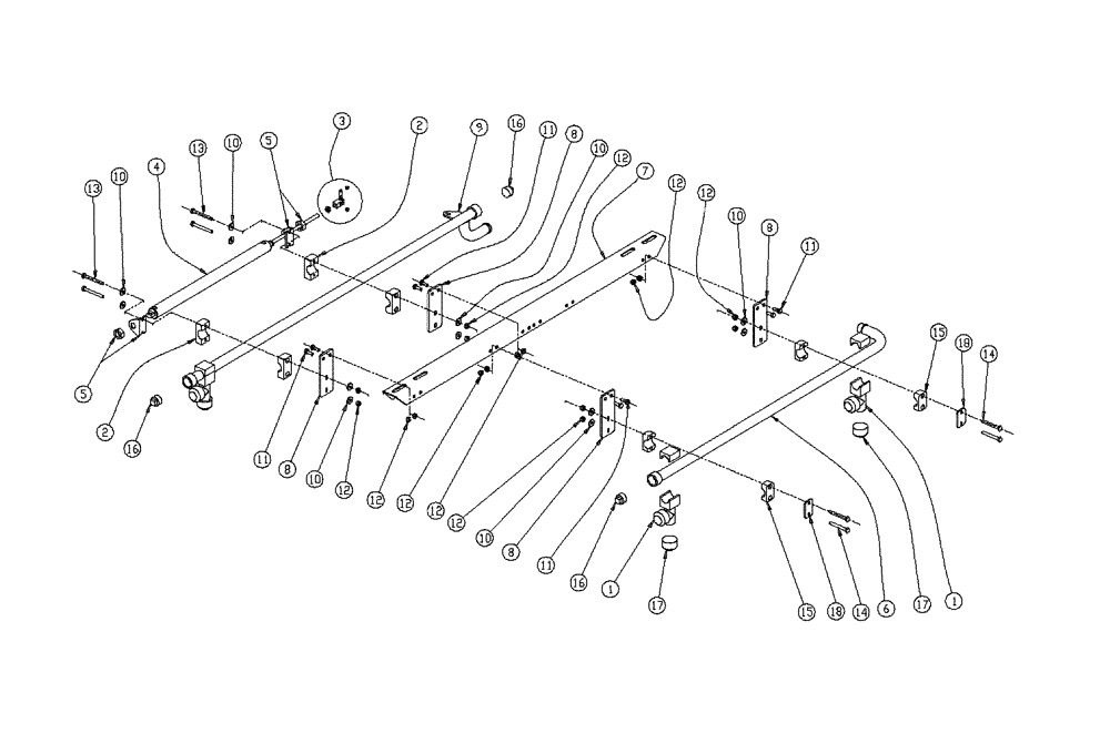 Схема запчастей Case IH 438 - (18-008) - SPRAYBAR GROUP, EXTEND, LH Wet Kit