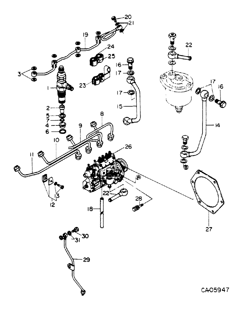 Схема запчастей Case IH 4150 - (12-31) - POWER, FUEL INJECTOR, ISUZU ENGINE (04) - Drive Train