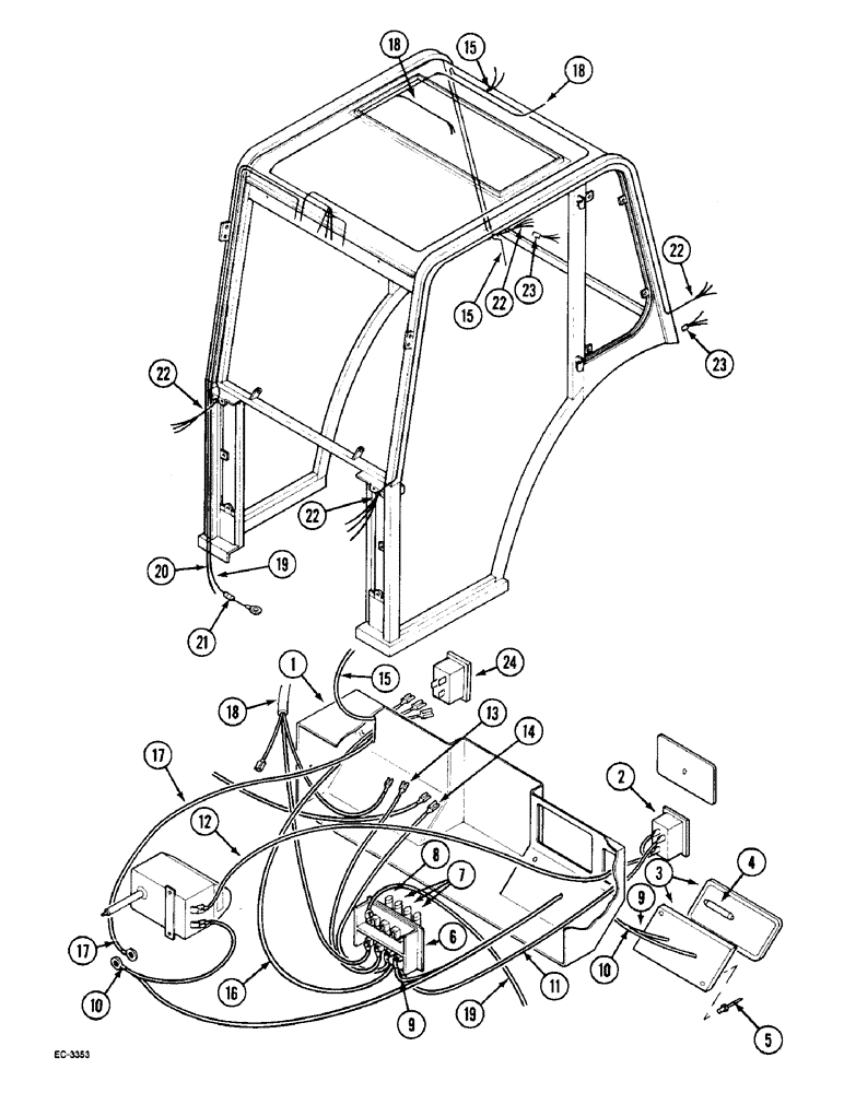 Схема запчастей Case IH 2140 - (4-14) - HARNESS - CAB (04) - ELECTRICAL SYSTEMS