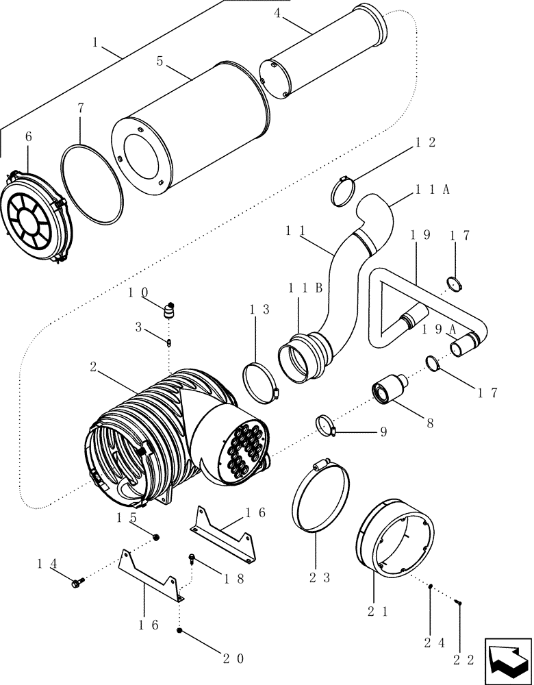 Схема запчастей Case IH 2577 - (10.202.01) - AIR CLEANER - AIR INDUCTION SYSTEM (10) - ENGINE