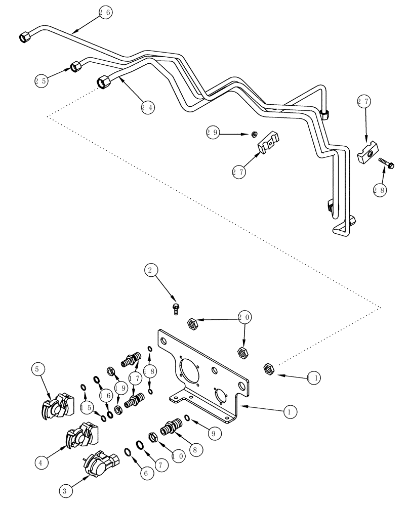 Схема запчастей Case IH MX240 - (07-14) - TRAILER BRAKE PNEUMATIC, COUPLING, EUROPE ONLY (07) - BRAKES