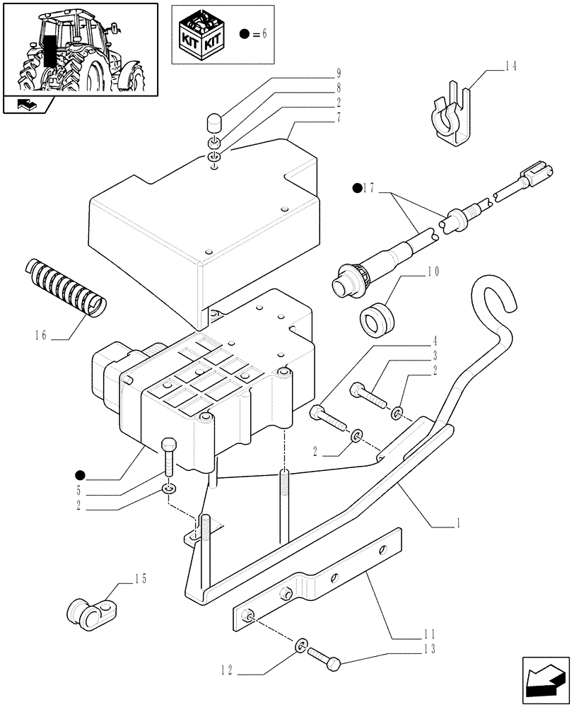 Схема запчастей Case IH PUMA 165 - (1.76.0/02) - (VAR.127-334) ELECTRONIC PARK LOCK - ACTUATOR (06) - ELECTRICAL SYSTEMS