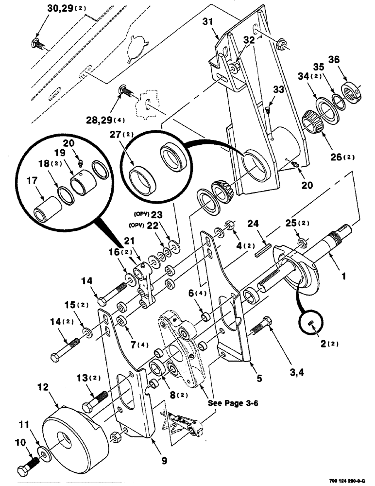 Схема запчастей Case IH 625 - (3-02) - SWAYBAR ASSEMBLY, LEFT (58) - ATTACHMENTS/HEADERS