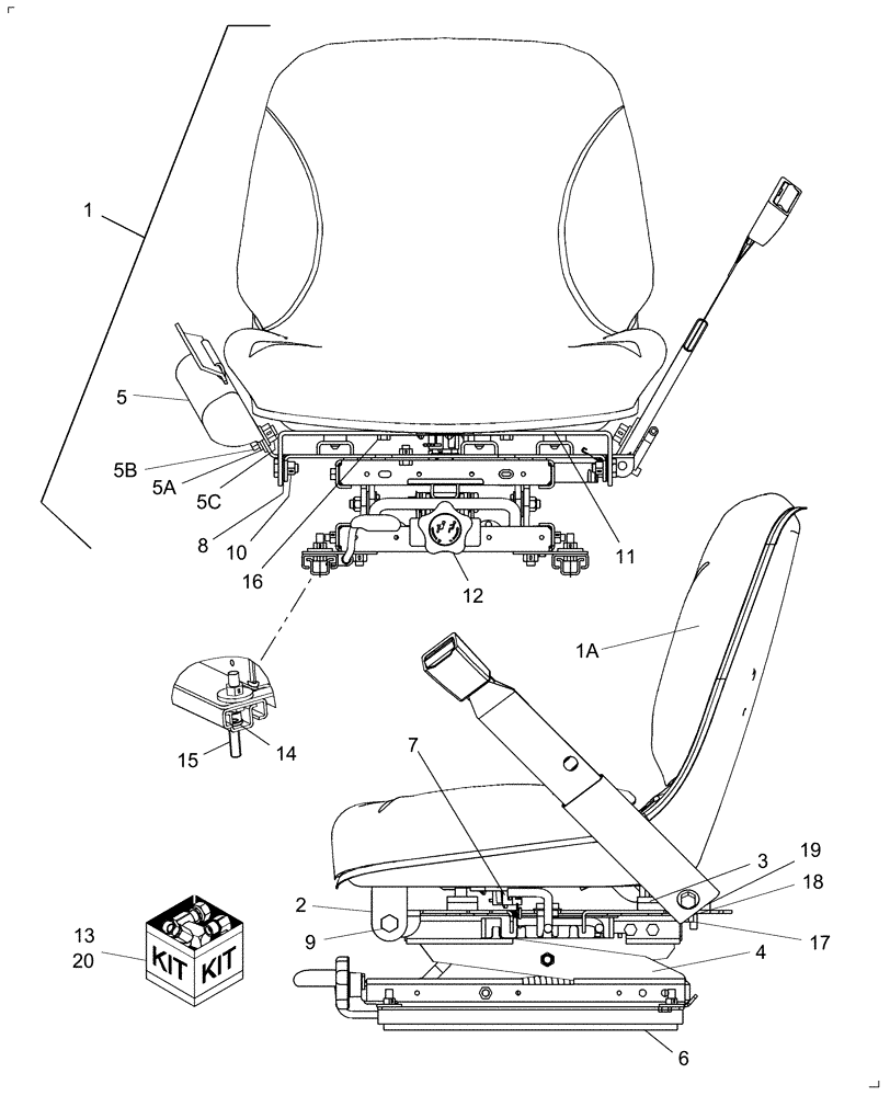 Схема запчастей Case IH FARMALL 45 - (10.09.01) - DELUXE SEAT & ARM REST KIT - 718852026 (10) - OPERATORS PLATFORM/CAB