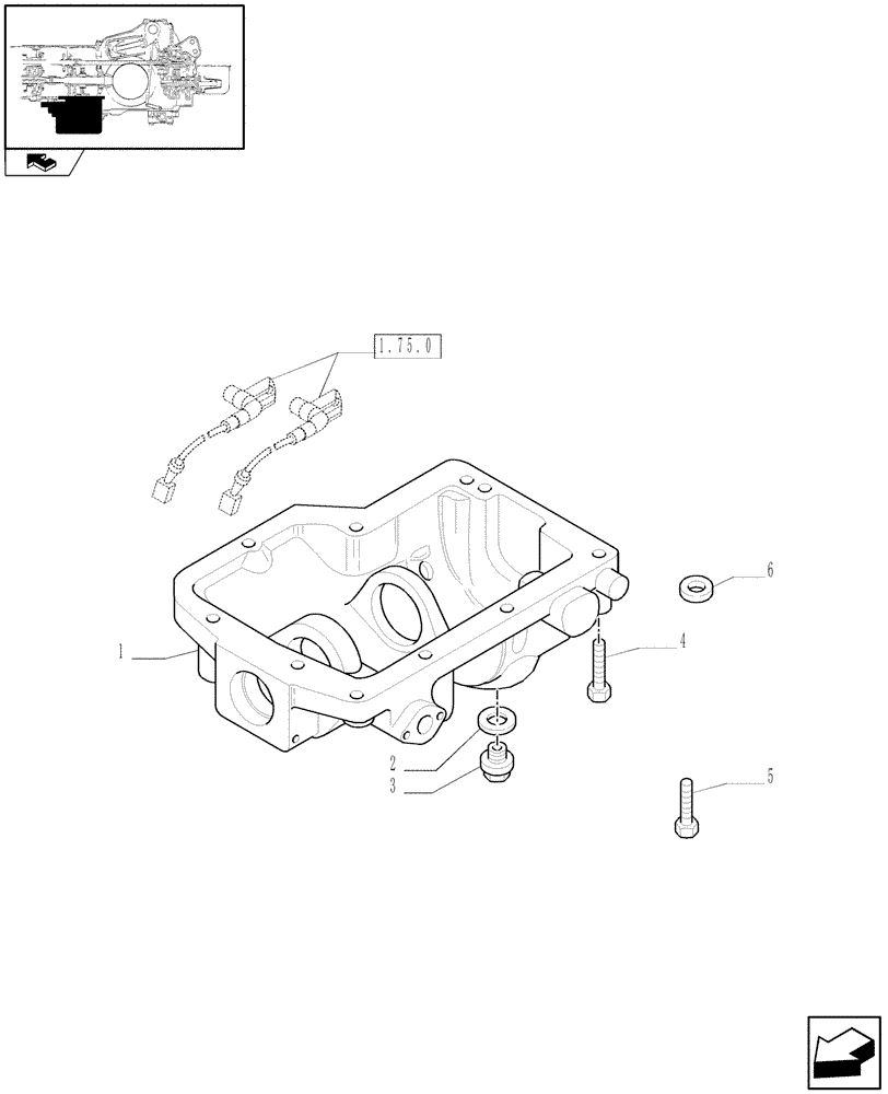 Схема запчастей Case IH FARMALL 75C - (1.33.0/01) - 4WD ELECTROHYDRAULIC COUPLING FOR MDC - IDLER CASE & COVERS (VAR.330307-331307-333307-334307) (04) - FRONT AXLE & STEERING