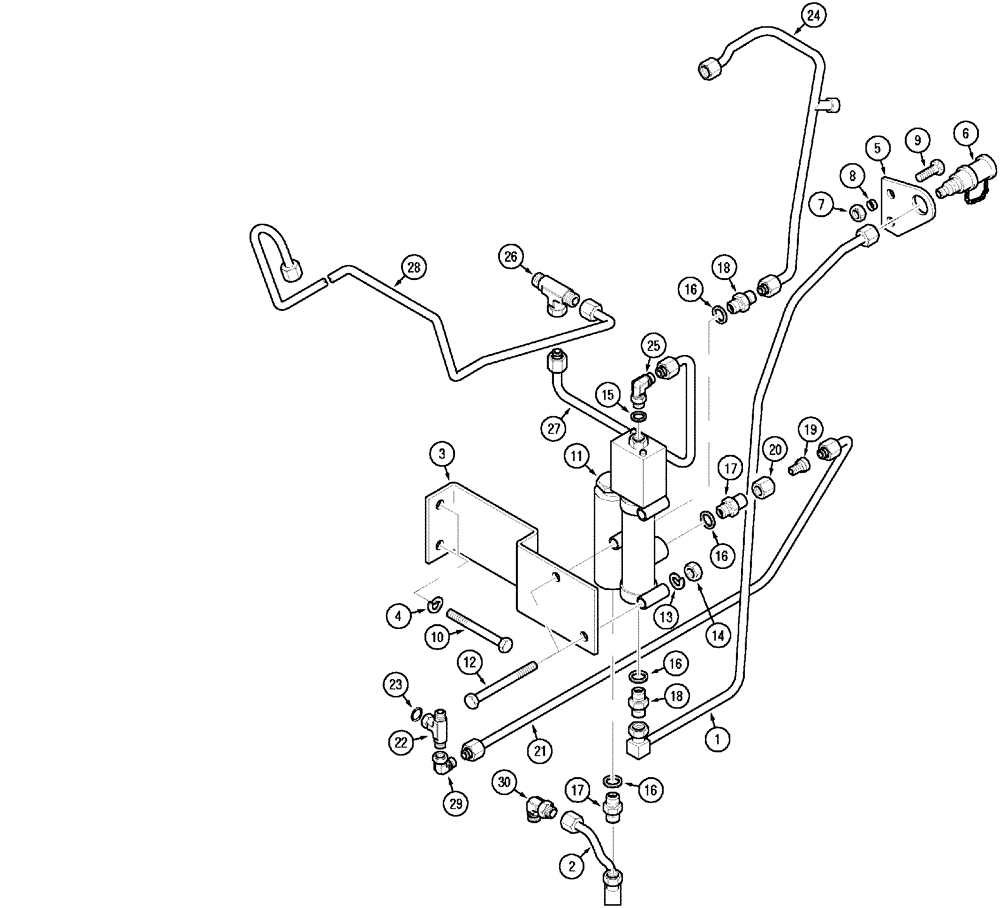 Схема запчастей Case IH C70 - (08-26) - HYDRAULIC TRAILER BRAKE CIRCUIT (08) - HYDRAULICS