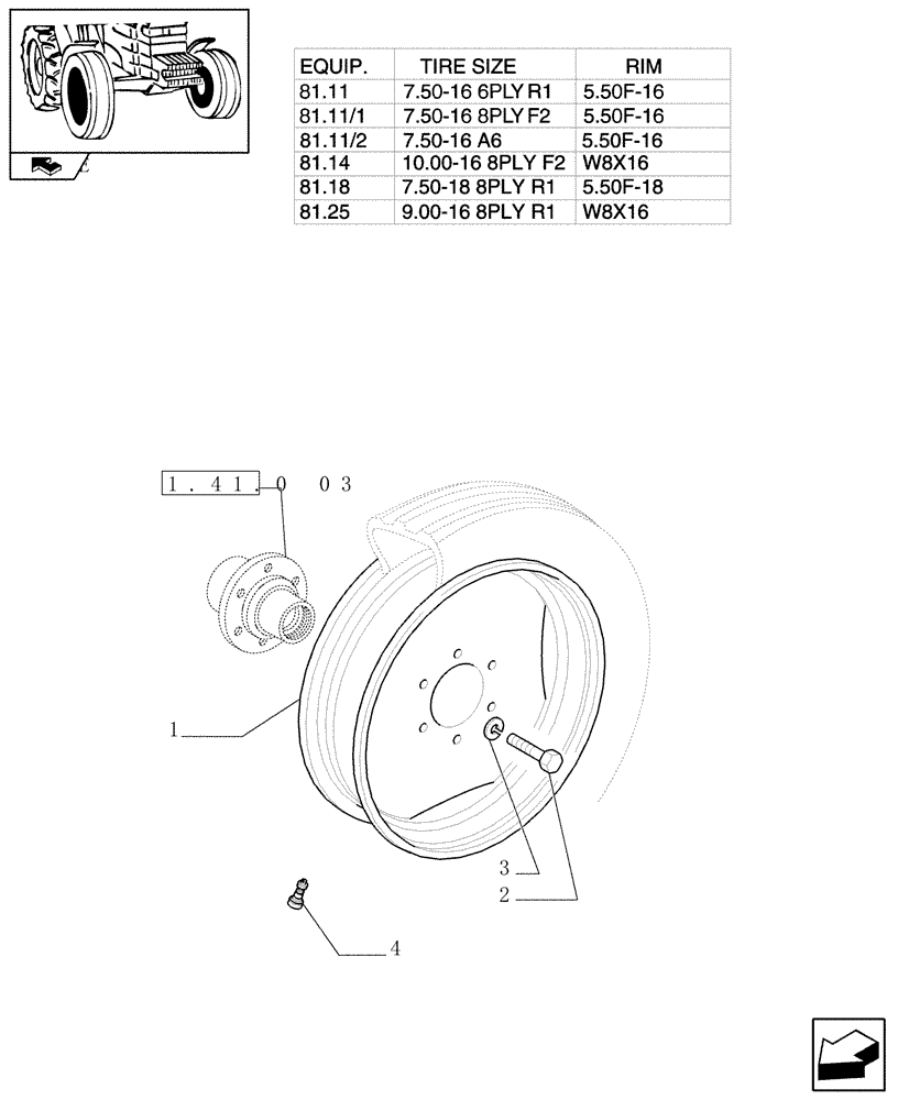 Схема запчастей Case IH FARMALL 60 - (81.00) - 2WD FRONT WHEELS (11) - WHEELS/TRACKS