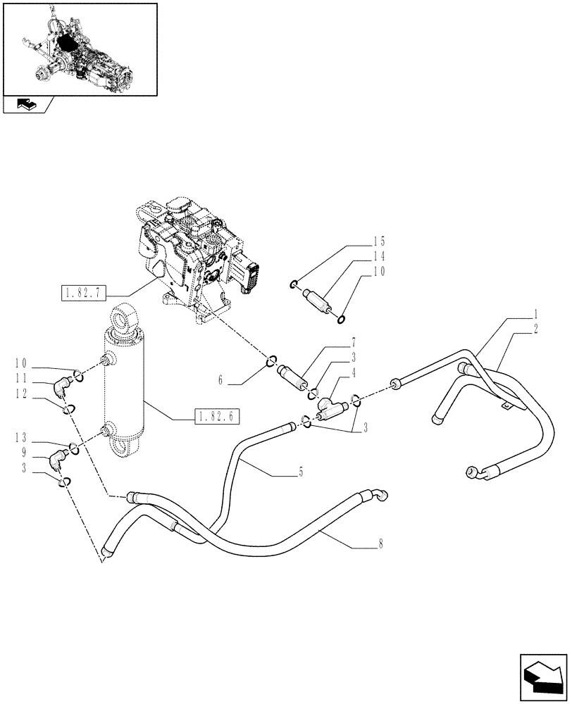 Схема запчастей Case IH PUMA 210 - (1.82.1[02]) - LIFTER LINES - LIFTER CYLINDERS PIPES (07) - HYDRAULIC SYSTEM