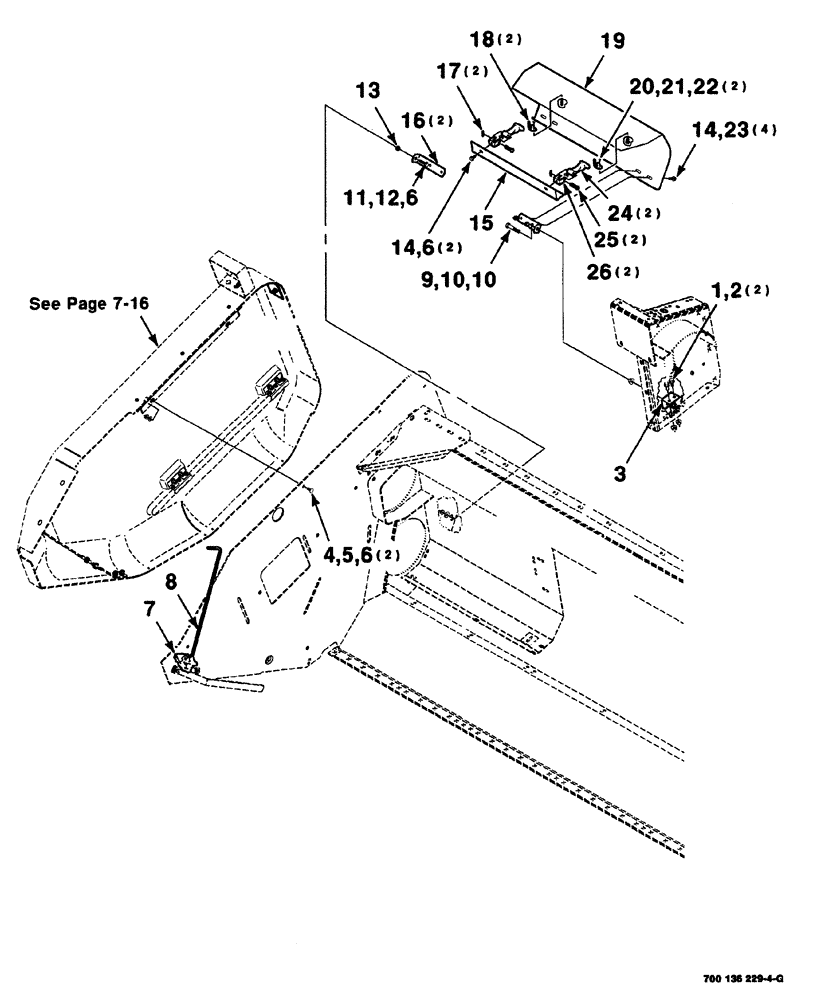 Схема запчастей Case IH 525 - (07-026) - SHIELDS AND MOUNTING ASSEMBLIES, RIGHT (14 FOOT) (58) - ATTACHMENTS/HEADERS