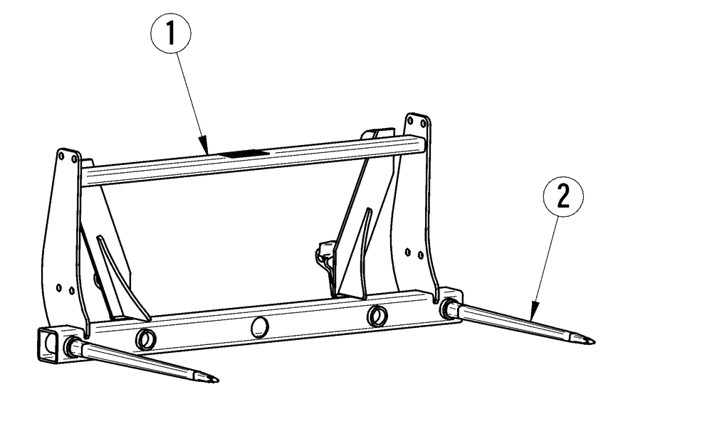 Схема запчастей Case IH LX720 - (82.300.AQ[16]) - VAR - 717486006 - BALE FORK (82) - FRONT LOADER & BUCKET