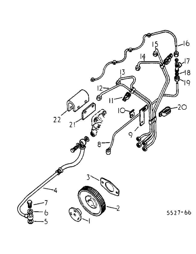 Схема запчастей Case IH 884 - (12-45) - FUEL INJECTION PIPES AND PUMP GEAR Power