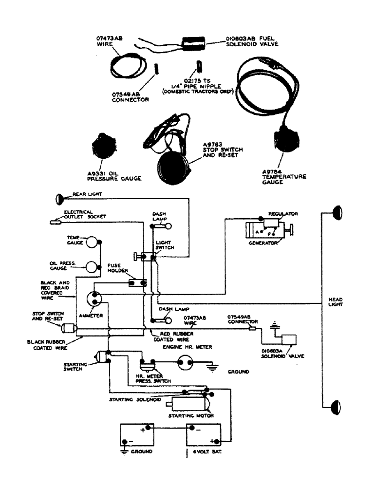 Схема запчастей Case IH 600-SERIES - (054) - SAFETY CUT-OUT PARTS FOR DIESEL TRACTORS (04) - ELECTRICAL SYSTEMS