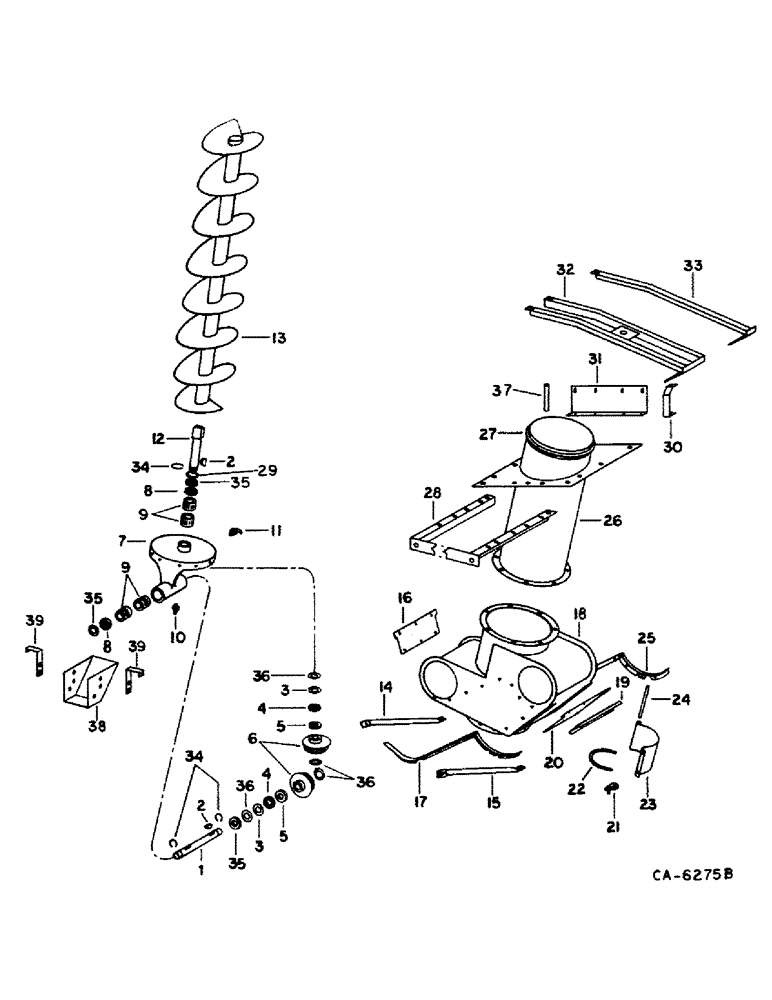 Схема запчастей Case IH 1482 - (26-08) - GRAIN TANK, GRAIN TANK UNLOADER LOWER Grain Tank